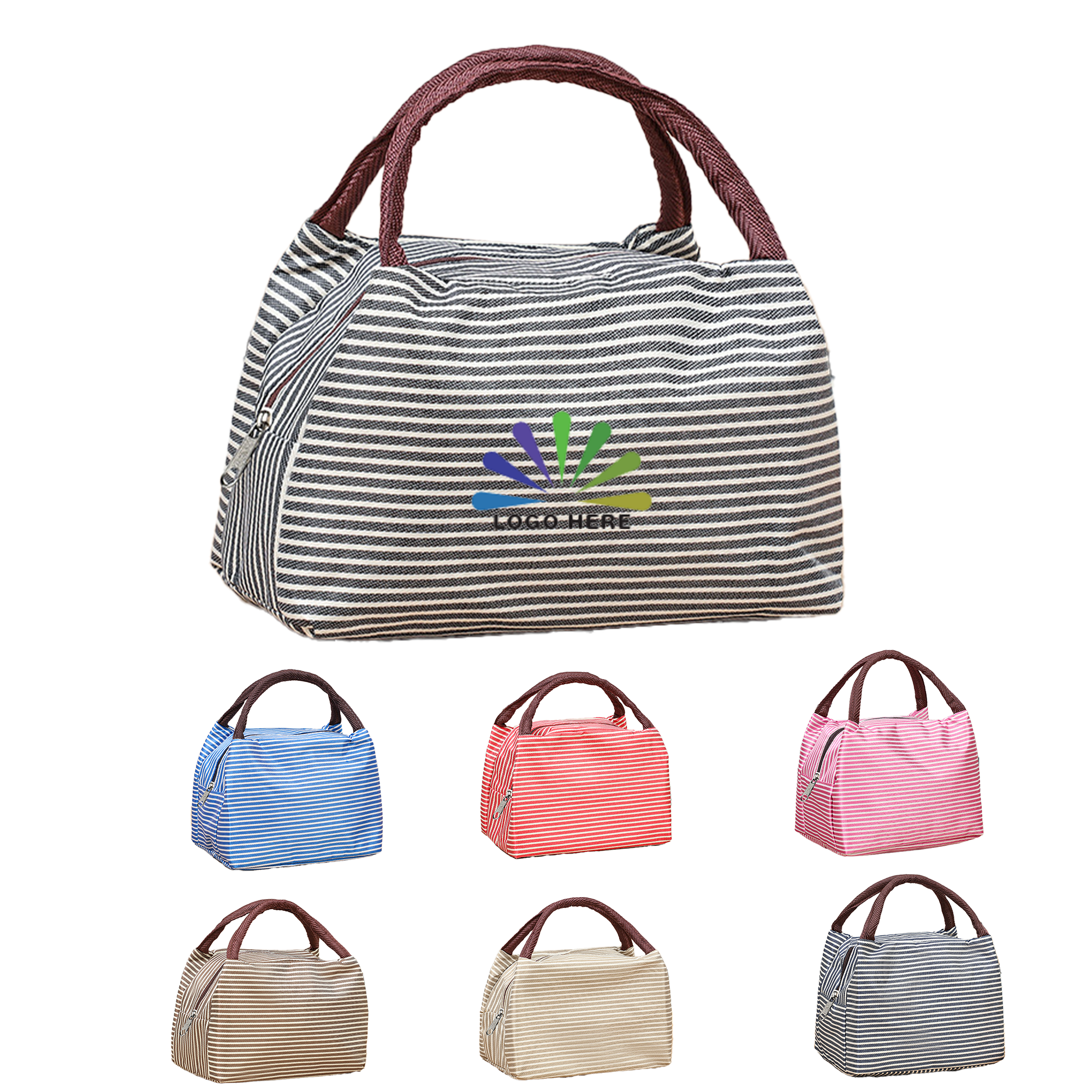 Fashion Striped Insulated Tote Bag 2