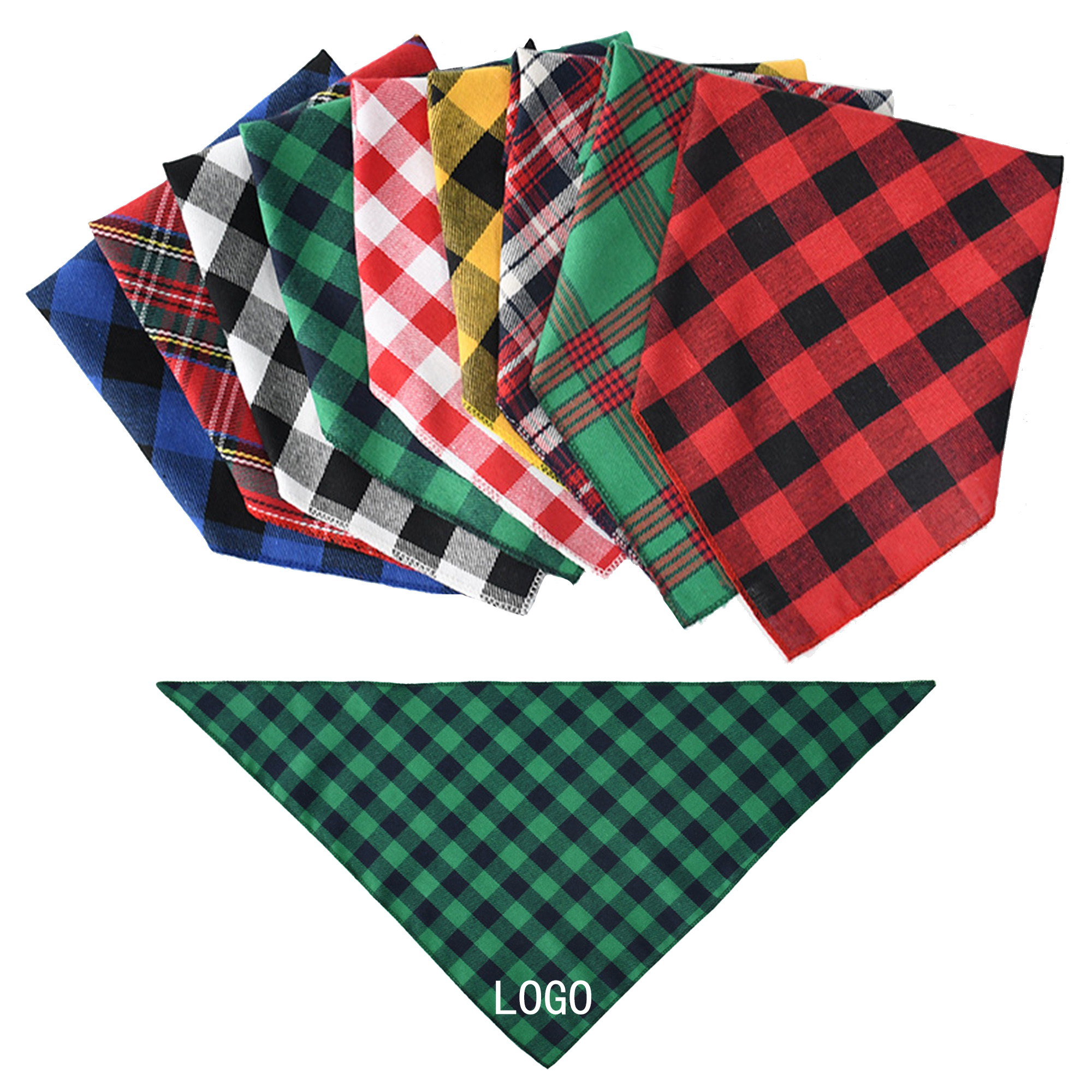 Pet Plaid Triangle Towel Drool Towel Neck 2