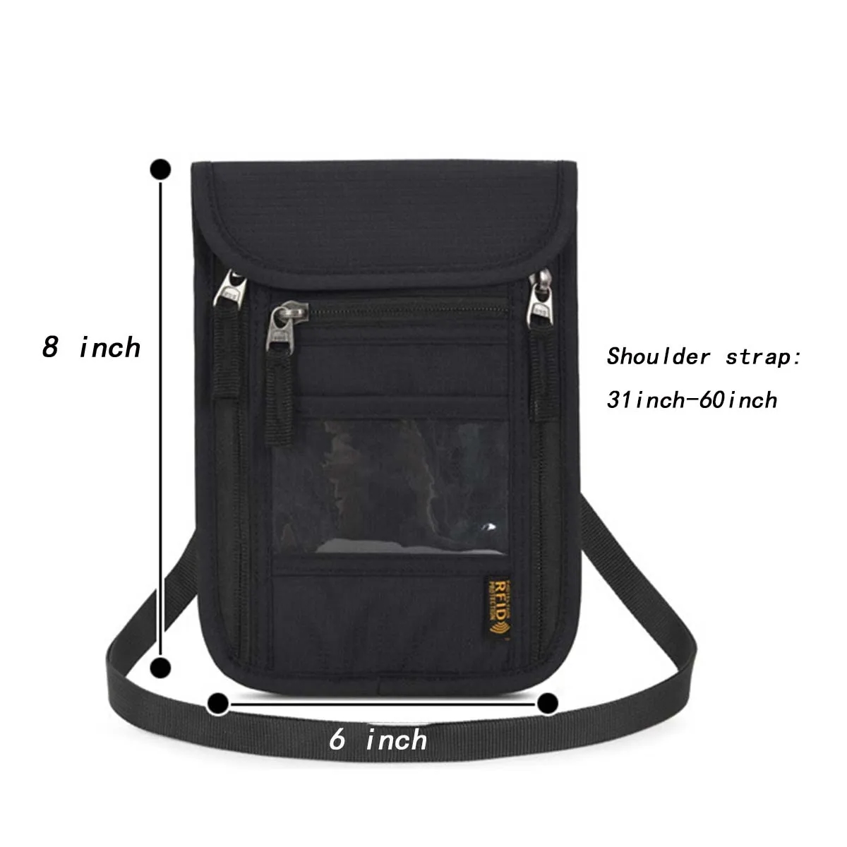 Multifunction RFID Travel Wallet Badge Passport Neck Pouch 3