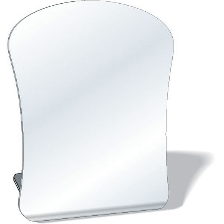 Free-Standing Acrylic Plastic Mirror, 5.5"x6.5" Curved Sides, Full Colour 2
