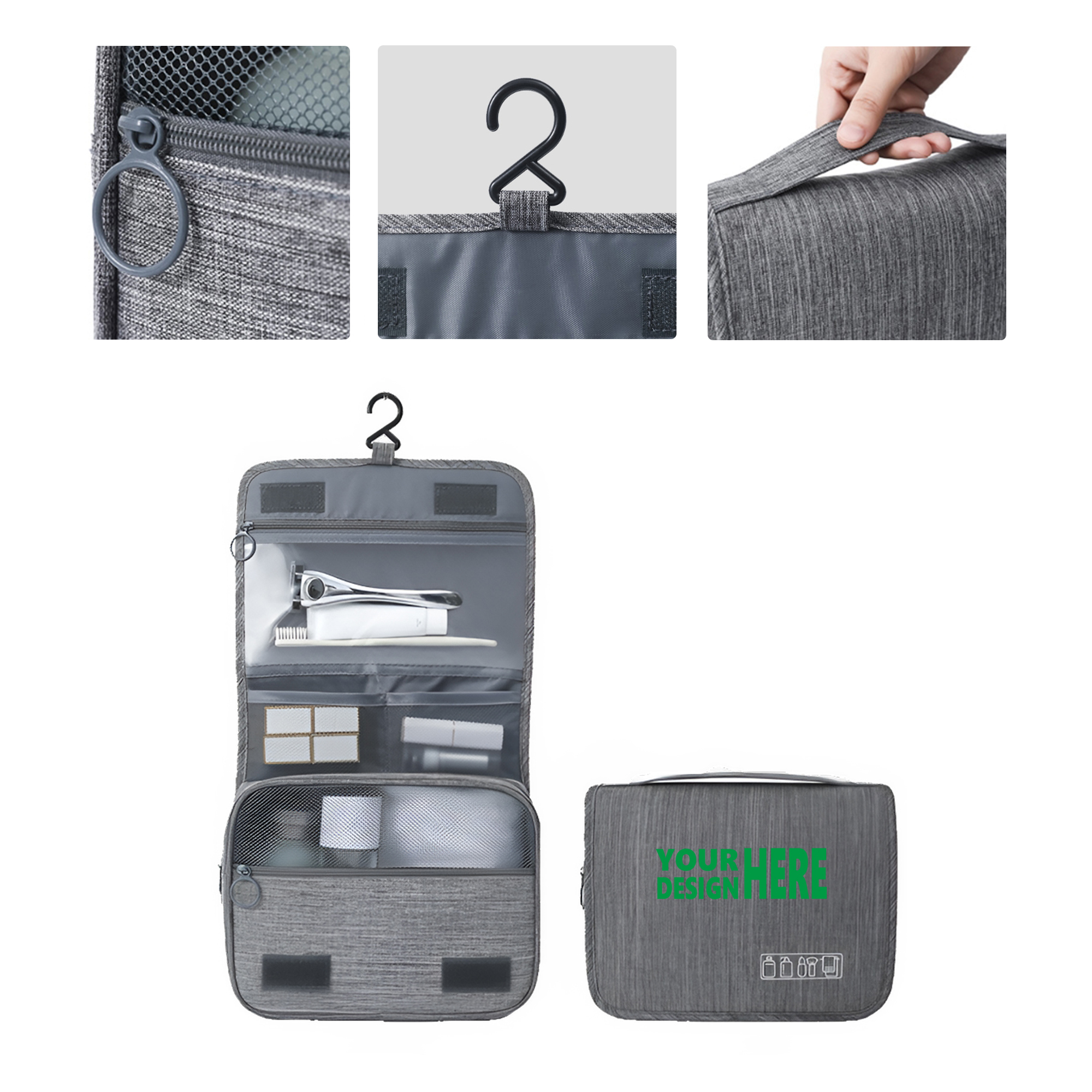 MOQ50 Custom Hanging Travel Toiletry Bag with Separation 2
