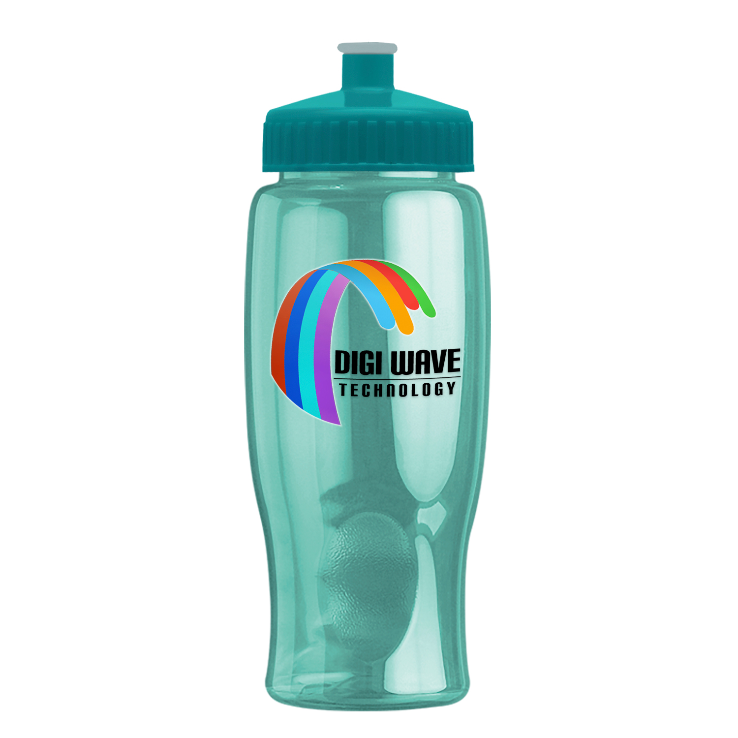 Poly-pure - 27 oz. Transparent Bottle with Push pull and Digital Imprint