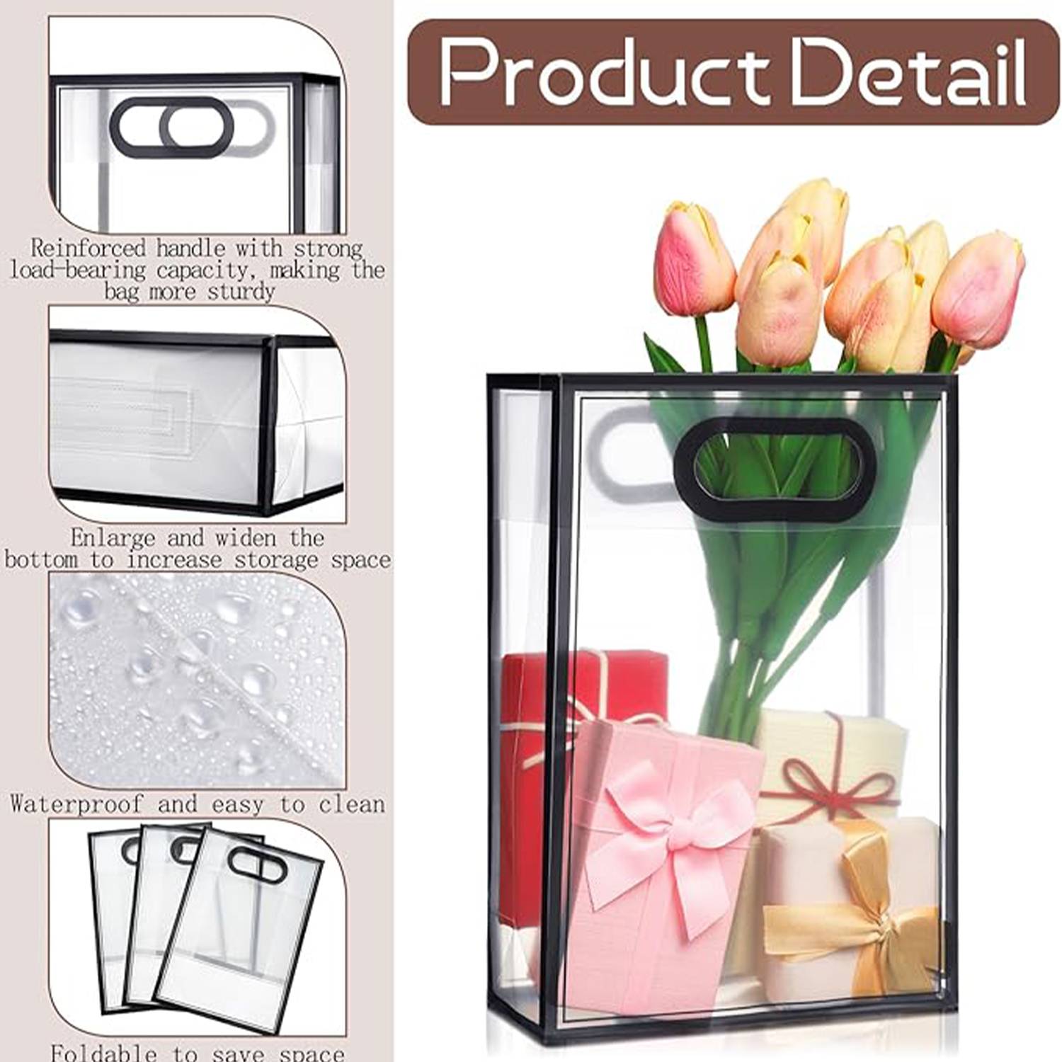 Transparent Clear Frosted Die Cut Pp Tote Bag 6