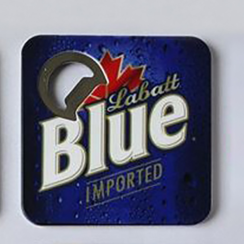 Square Bottle Opener with Coaster 12