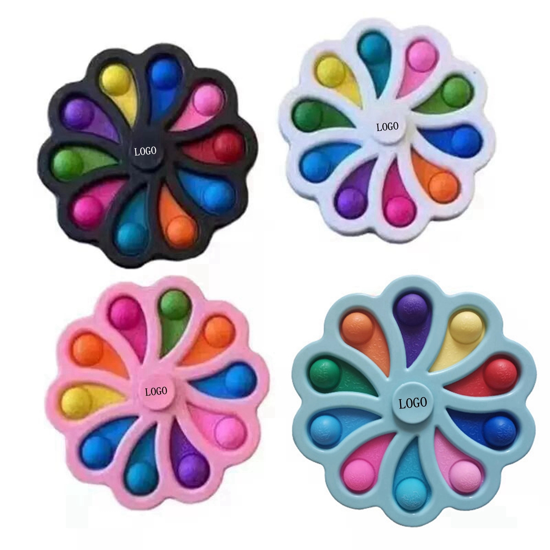 Colorful Fidget Spinner Push Pop Bubble Toy 7