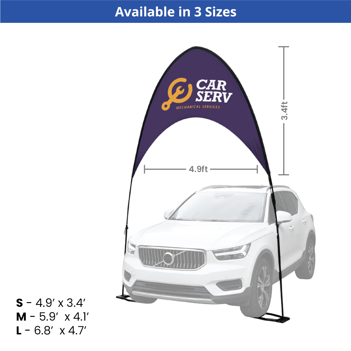 Car Show Arch Banner – Graphic & Hardware Combo (Double-Sided, Medium Size) 3