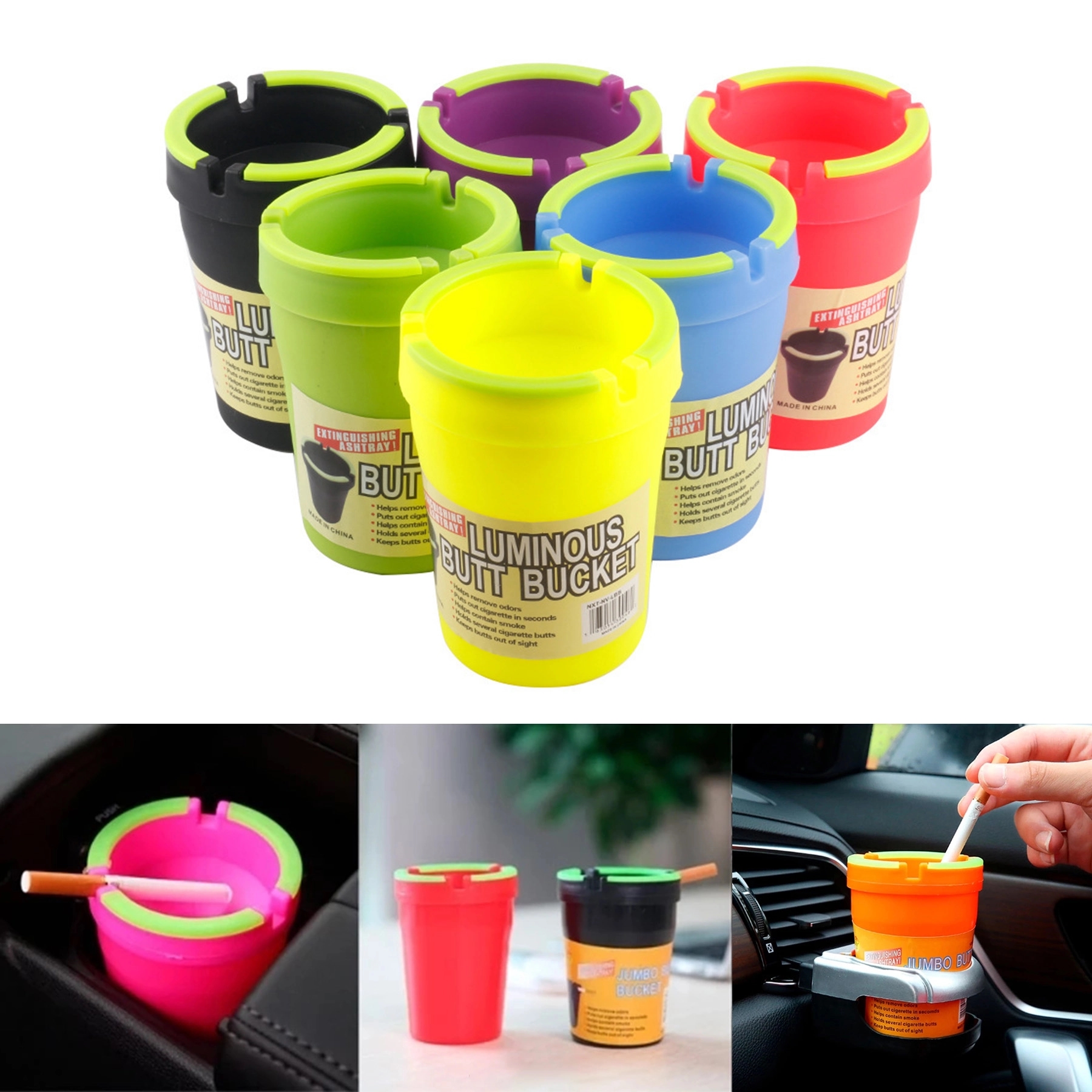 Portable Luminous Ashtray Cigarette Ash Holder 2