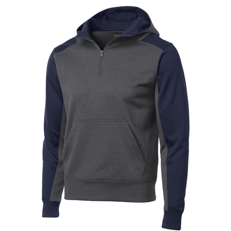 Sport-Tek Tech Fleece Colorblock 1/4-Zip Hooded Sweatshirt. 30