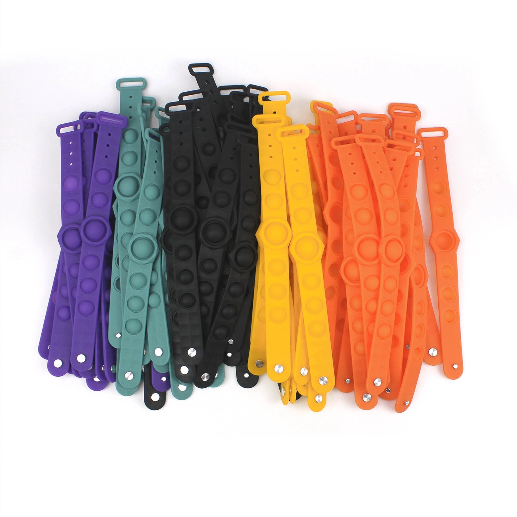 Colorful Push Bubble Sensory Fidget Bracelet Toy Wristband 7