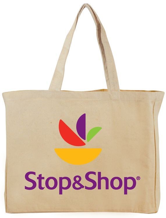 Natural 12 Oz. Cotton Canvas Grocery Tote Bag - 15"x18"x6"