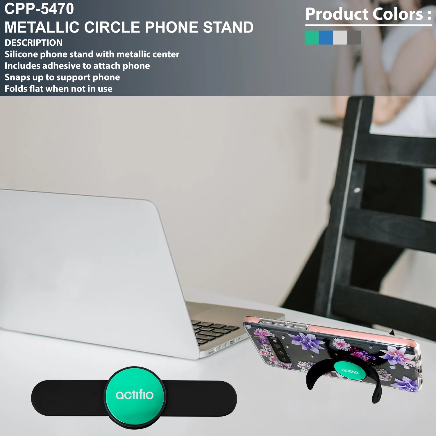METALLIC CIRCLE PHONE STAND 7