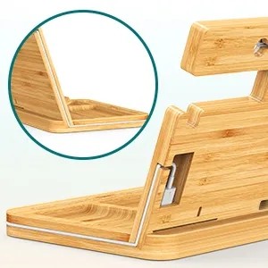 6 in 1 Wireless Charging Bamboo Phone Docking Station 2