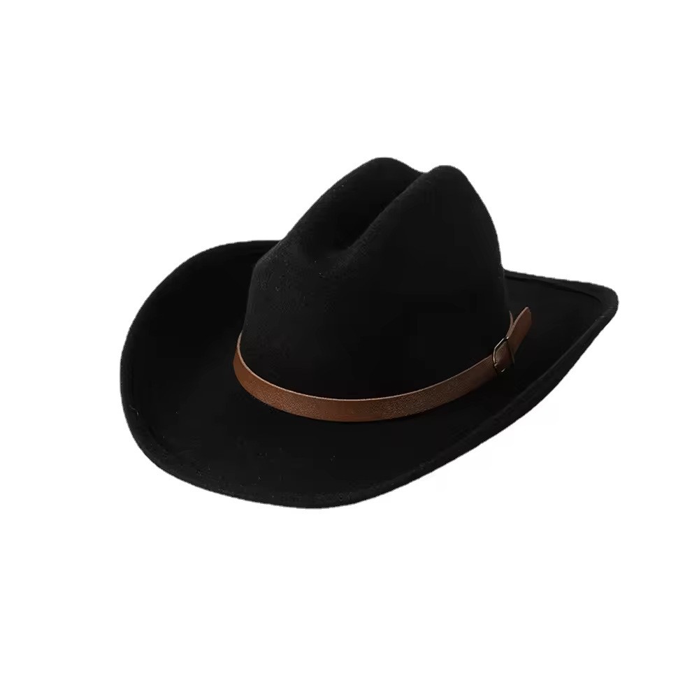 Unisex Classic Western Cowboy Men Felt Wide Brim Hats 2