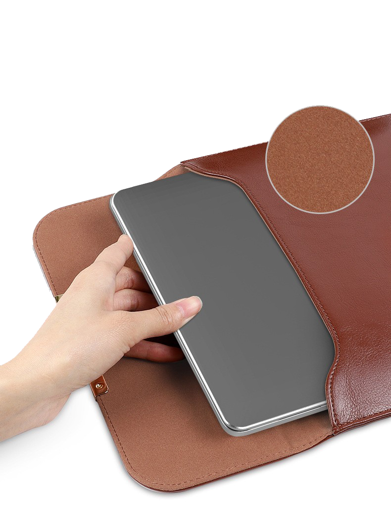 Waterproof Anti-scratch Leather Sleeve with Pouch 8