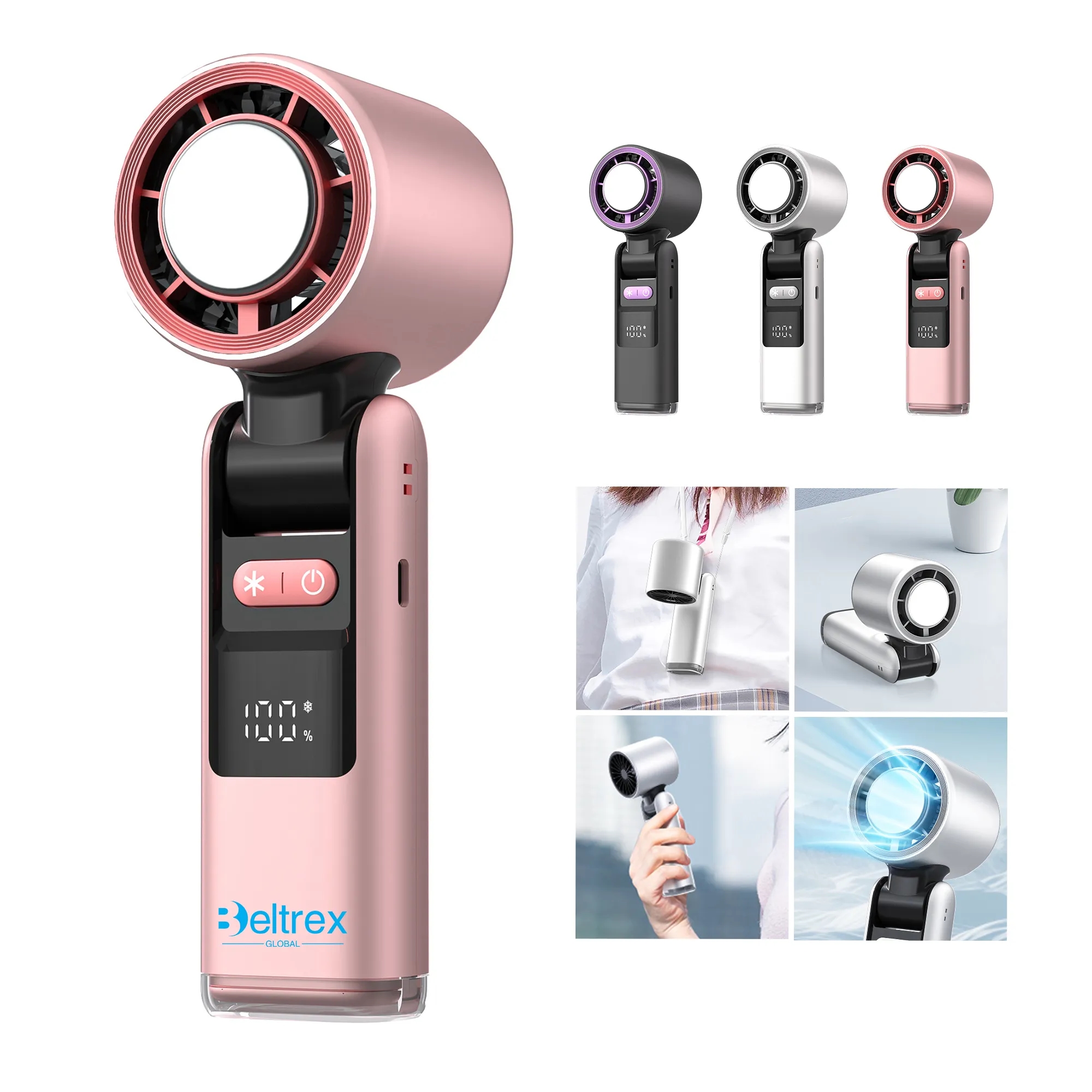 100-Speed High-Power Handheld Fan with Long Battery 3