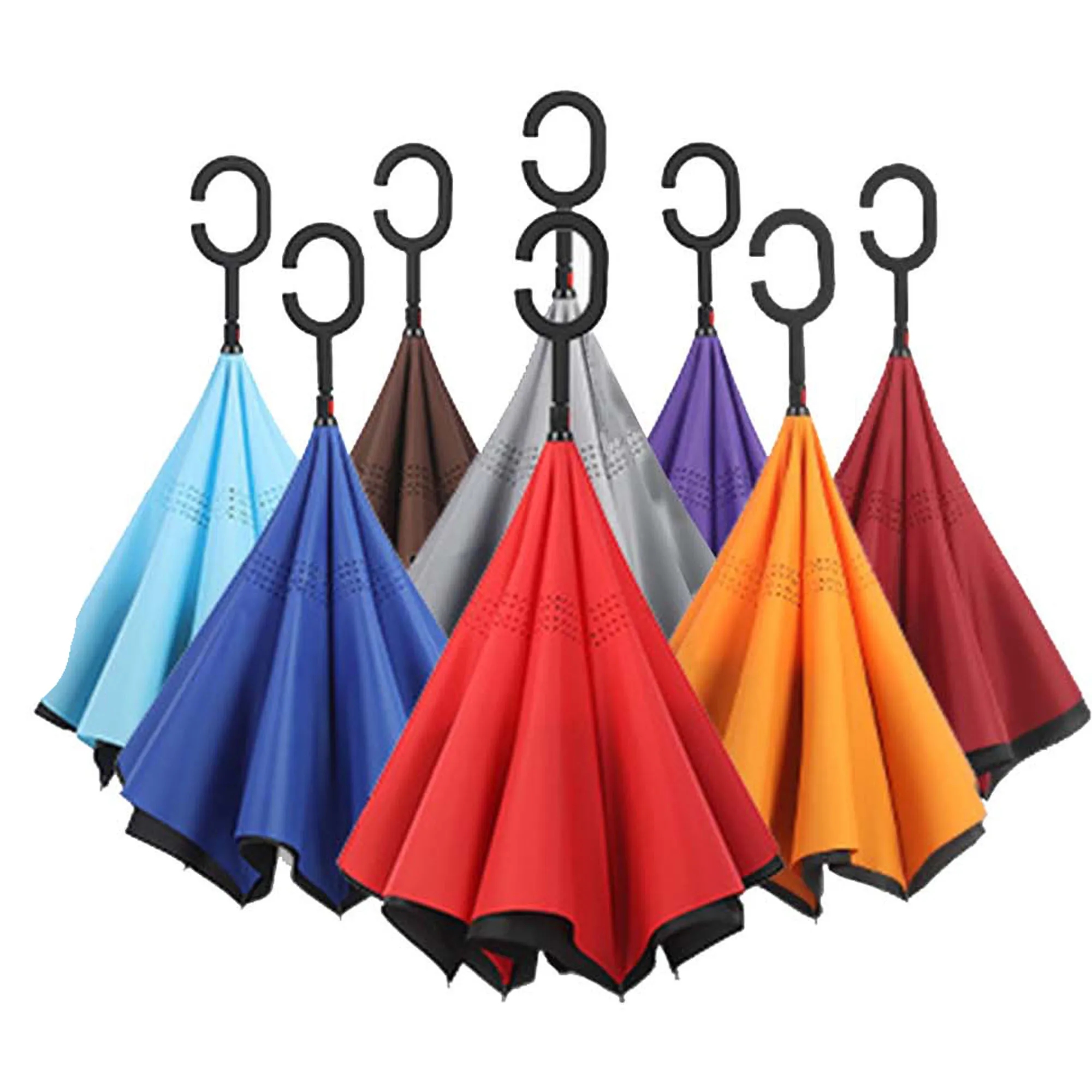 C Shape Handle Double Layer Inverted Umbrella 1