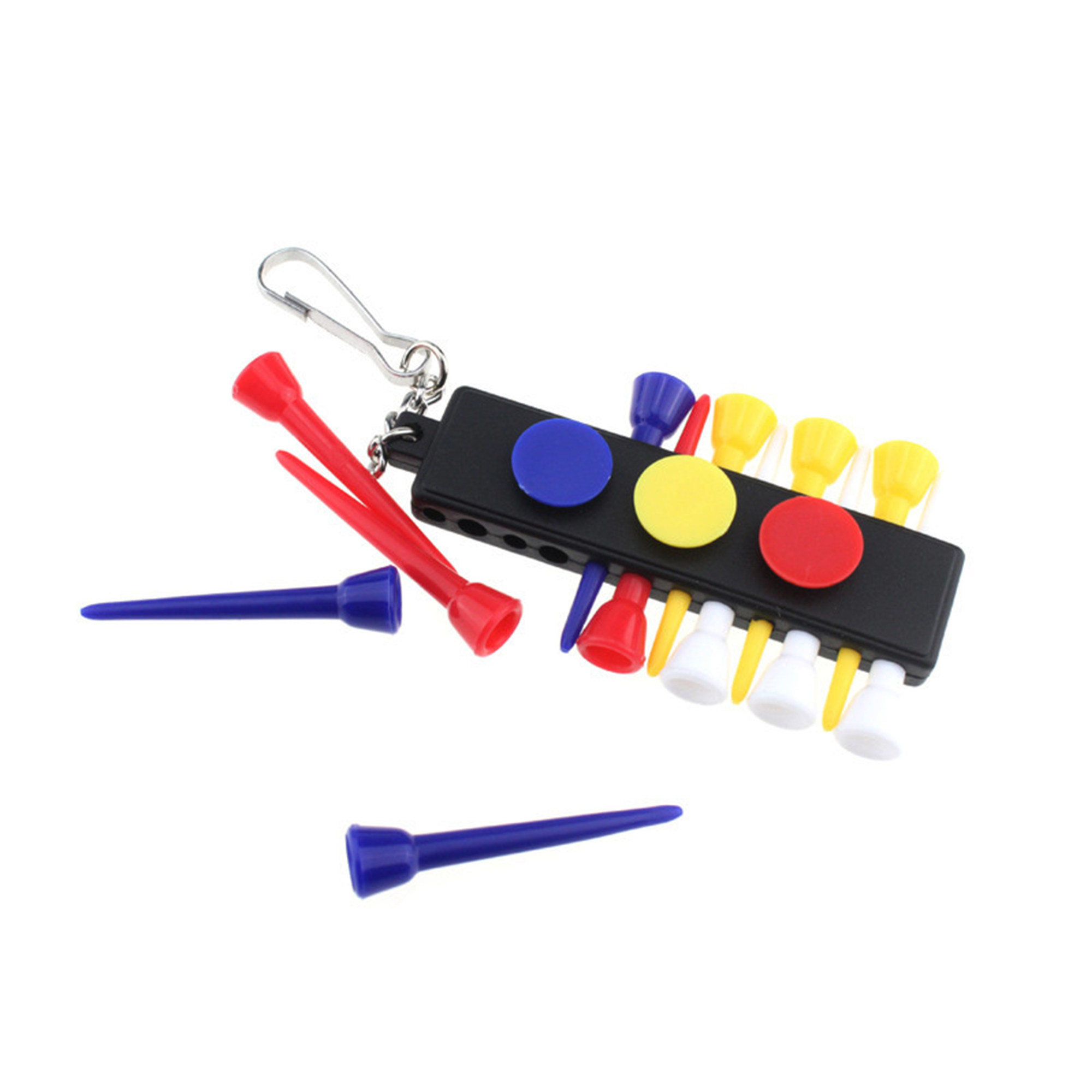 12 Pack Golf Tees Set with 3 Ball Markers and Convenient Chain Organizer 2