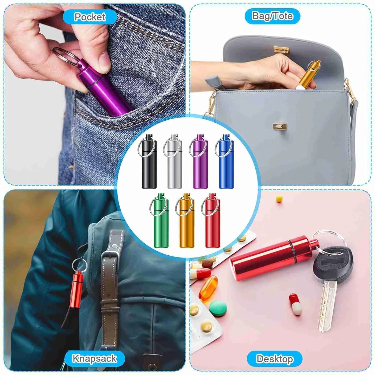 Mini Aluminum Storage Sealed Box Keychain 1