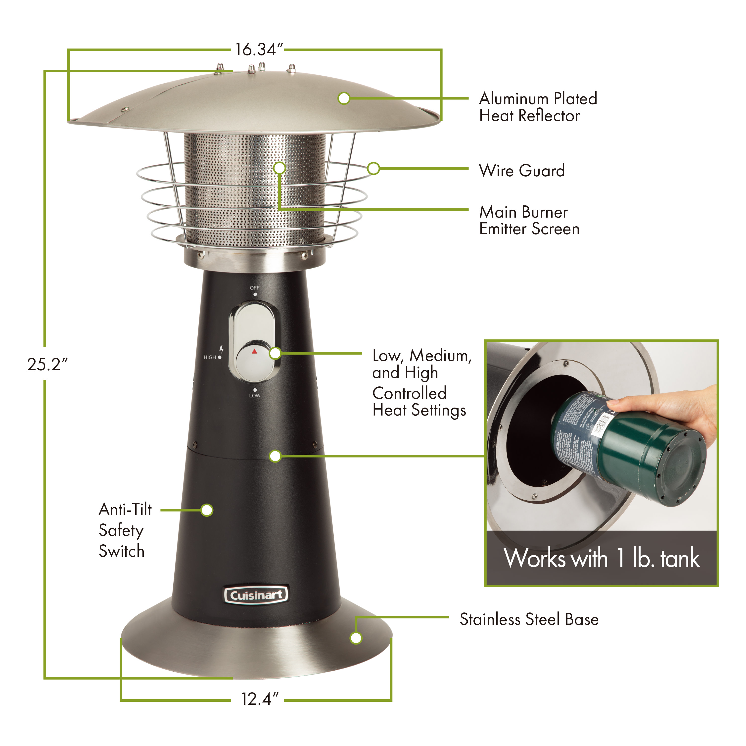 Cuisinart Outdoors® Tabletop Patio Heater 19
