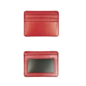 Elegant Portrait Dual Side PU Leather Card Holder With 2 Pockets 20
