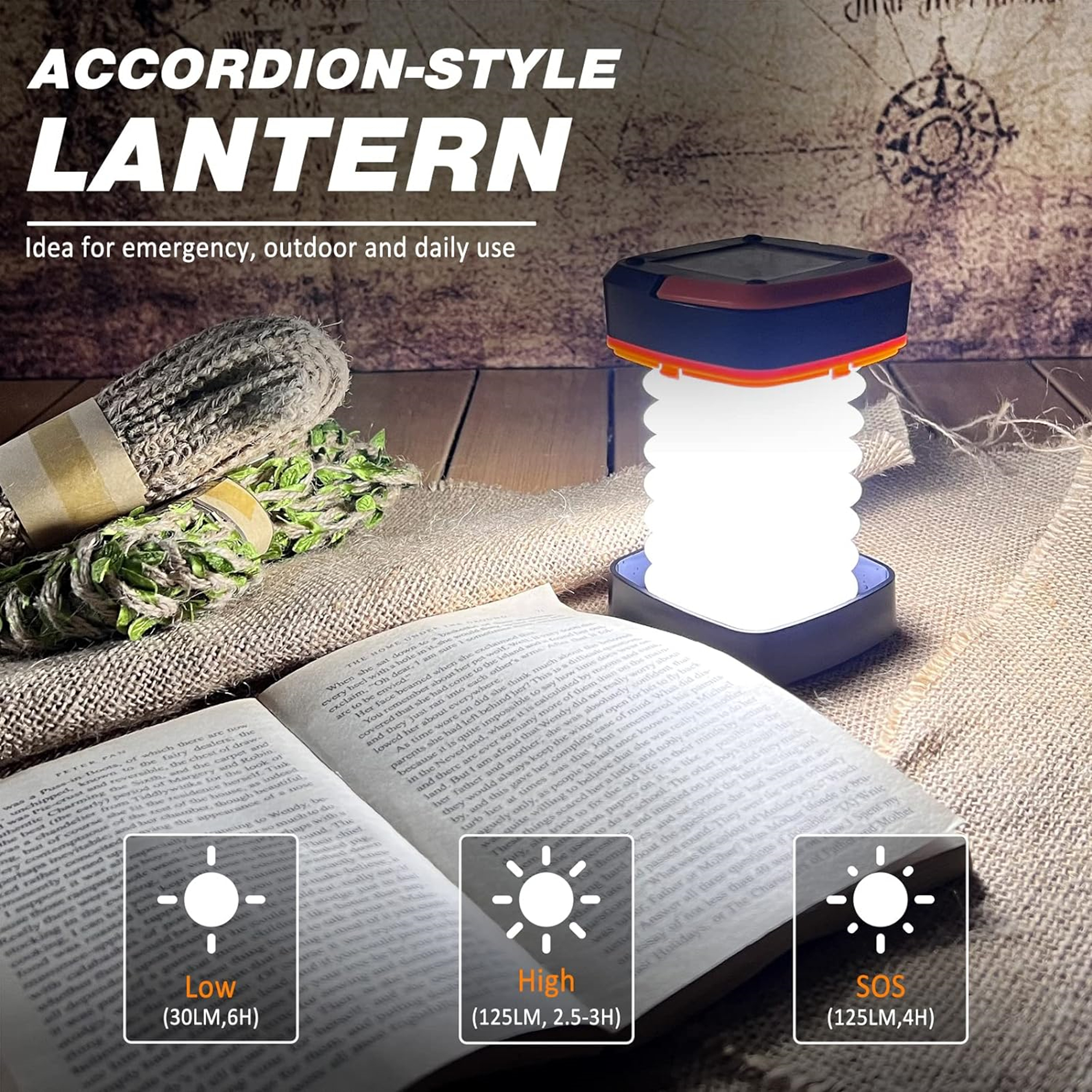Folding USB Rechargeable Solar Camping Lantern 5