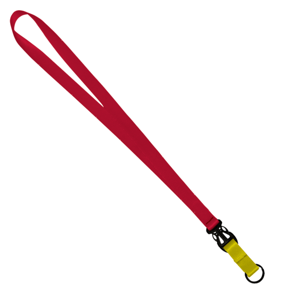 3/4" Multi color (Top and bottom) Nylon Lanyard with Plastic Slide Buckle R 490