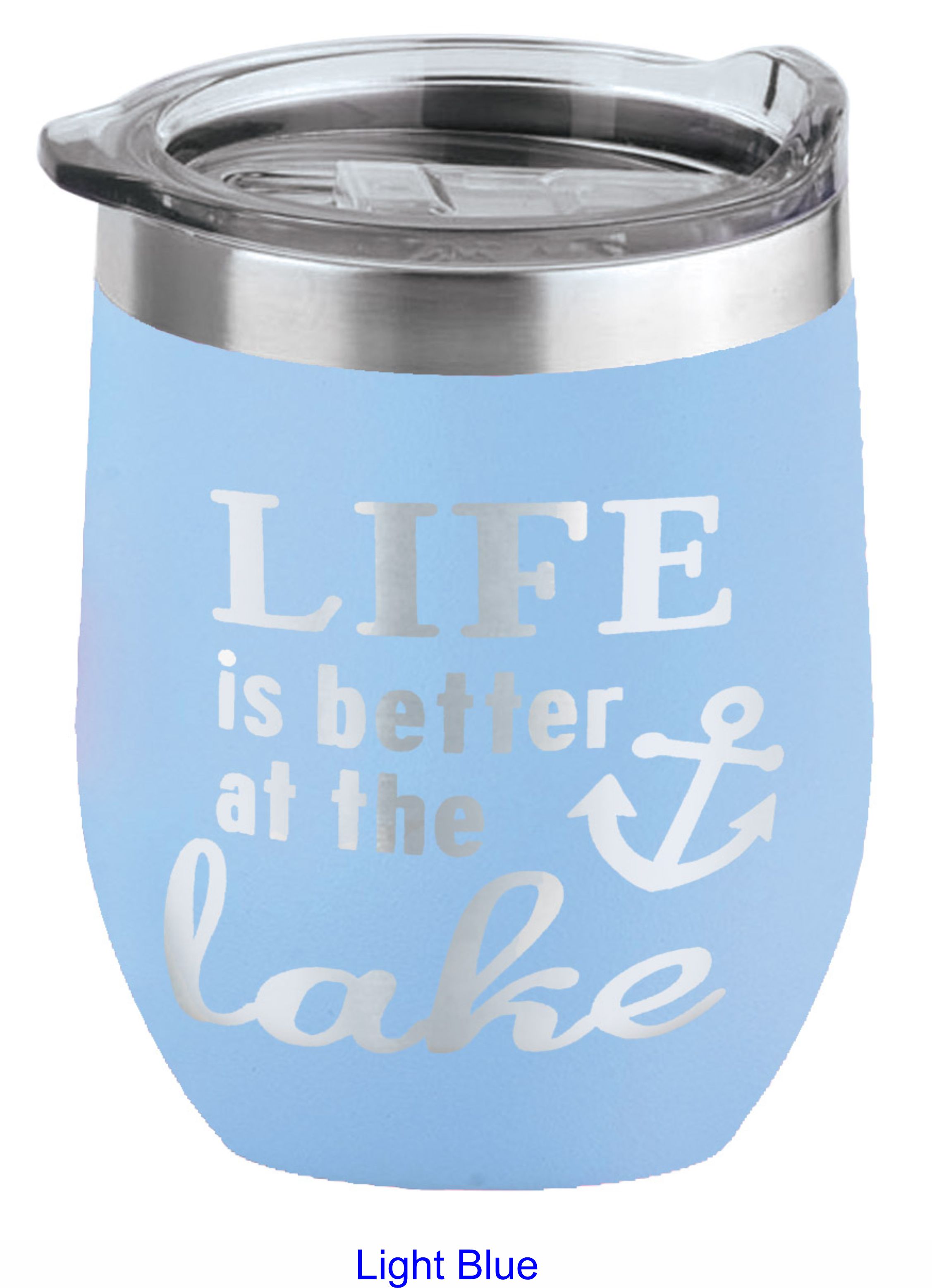 16 Oz. Tahoe Stemless Wine Glass w/Lid Stainless Steel 9