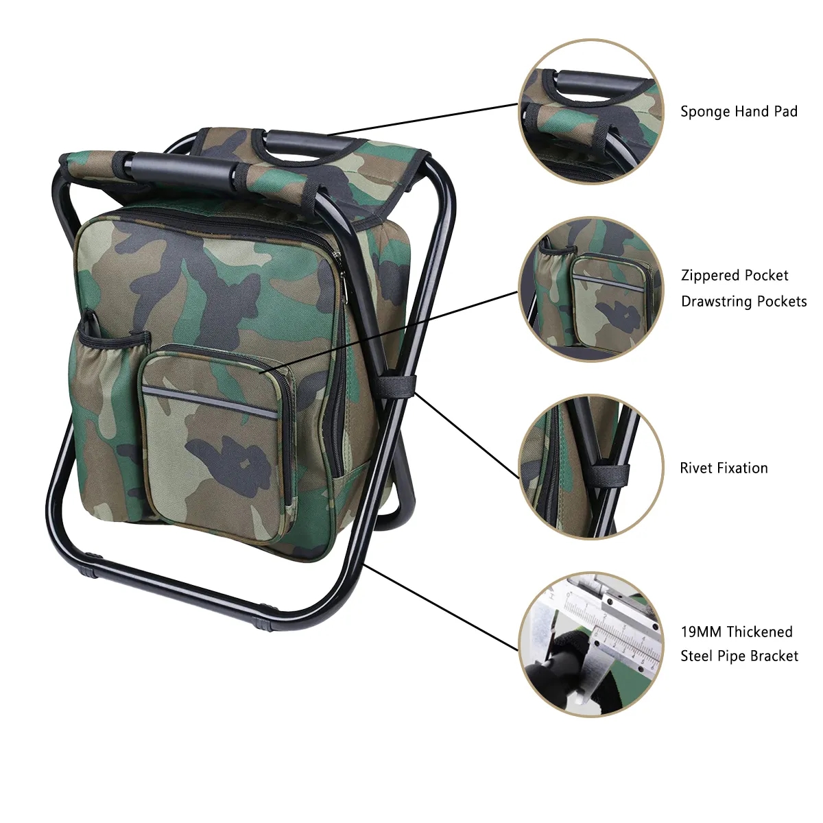 Multifunctional Portable Backpack Folding Camping Chair 2