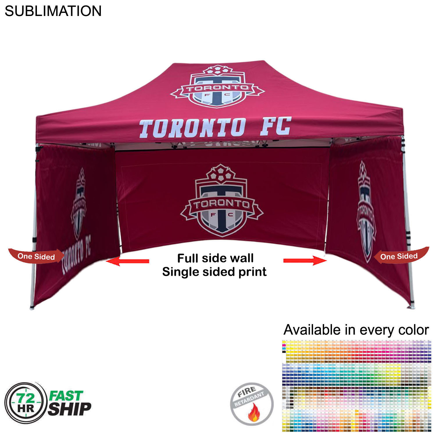 72Hr Fast Ship - Full Side Wall for 10x15 Tent Kit, Sublimated, Single Sided Print 3