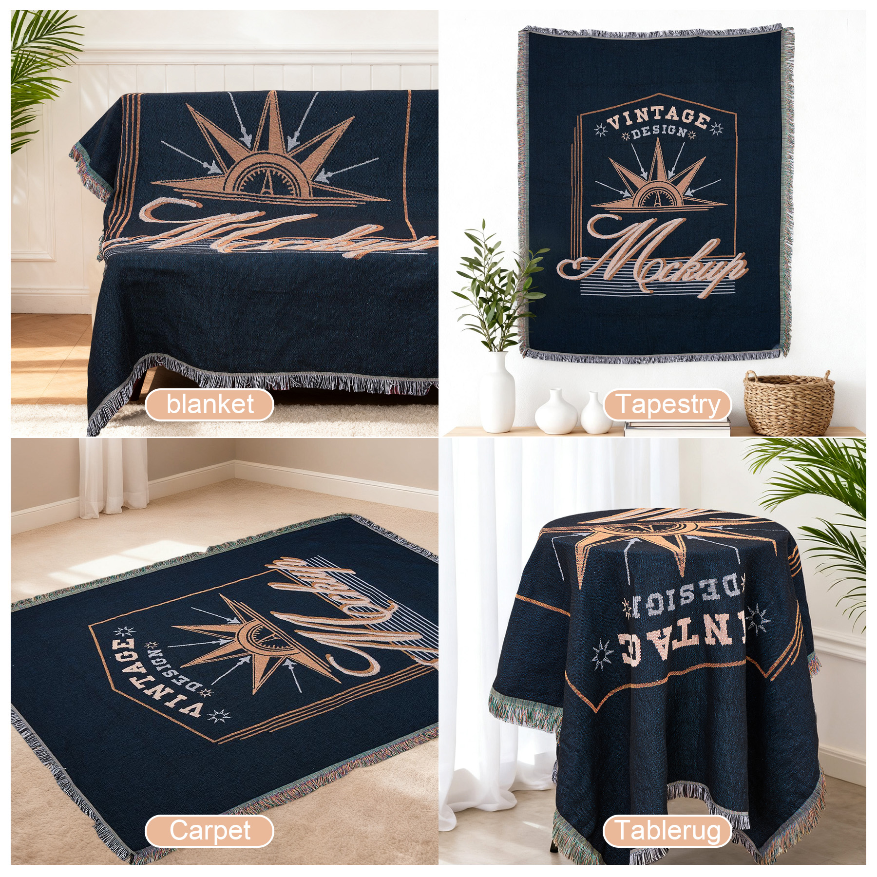 Woven Tapestry Throw Blanket -50" X 62" 7