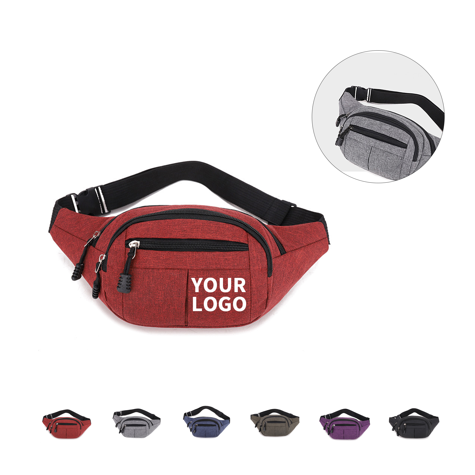 Oxford Waist Pack With Adjustable Strap Full Color Print 3