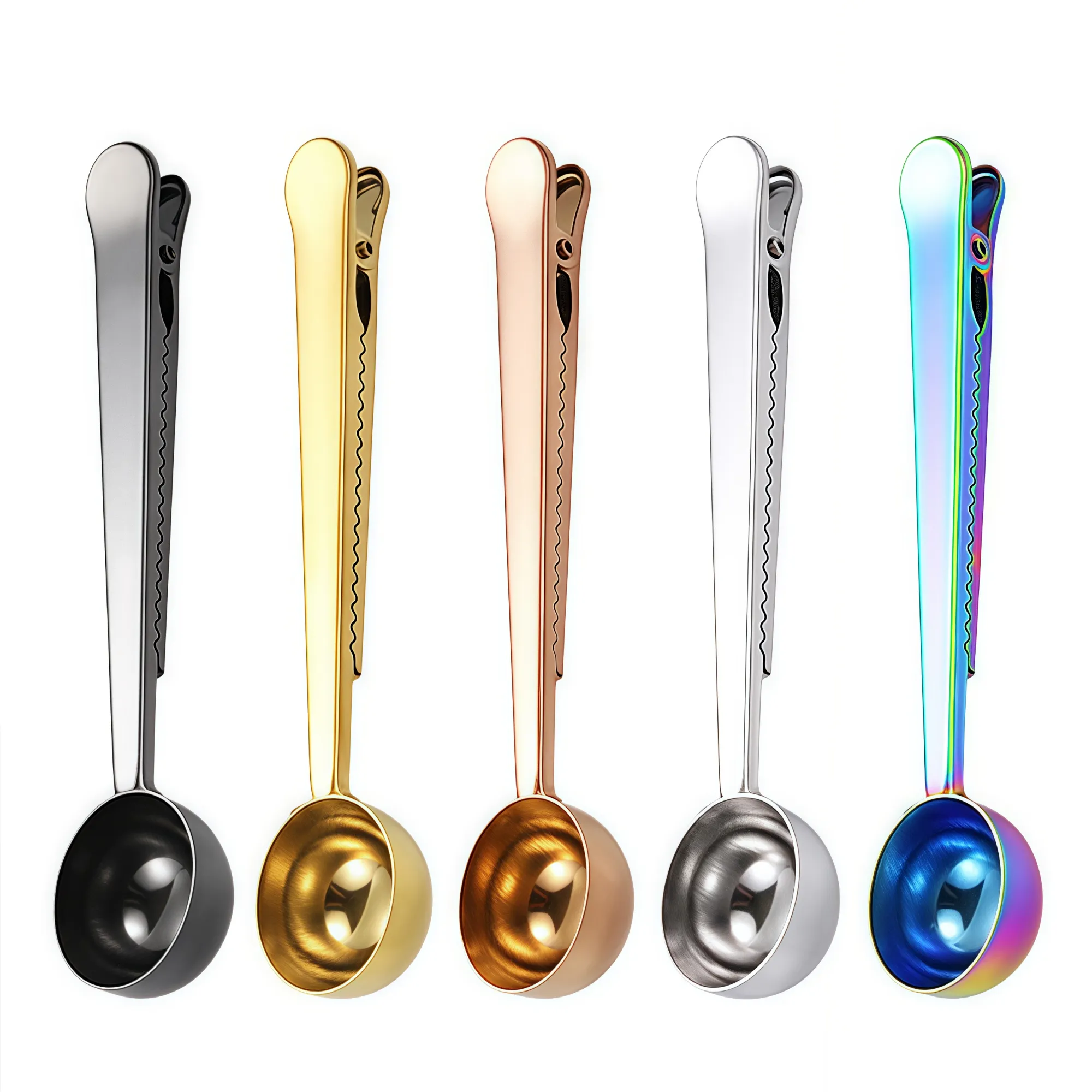 Stainless Steel Coffee Measuring Spoon with Sealing Clip 2