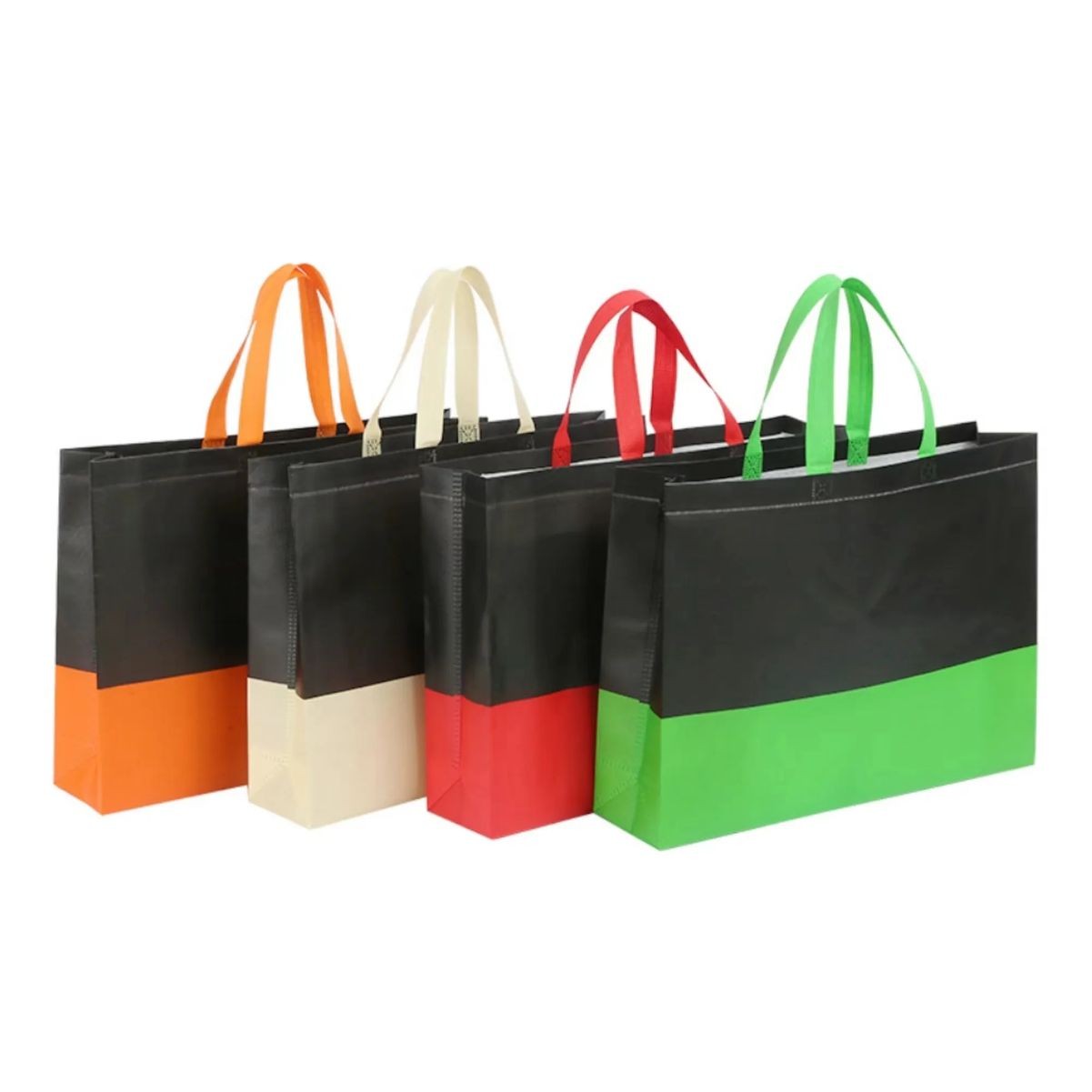Two Tone Laminated Non Woven Tote Bag 12.5" X 4" X 11" 5