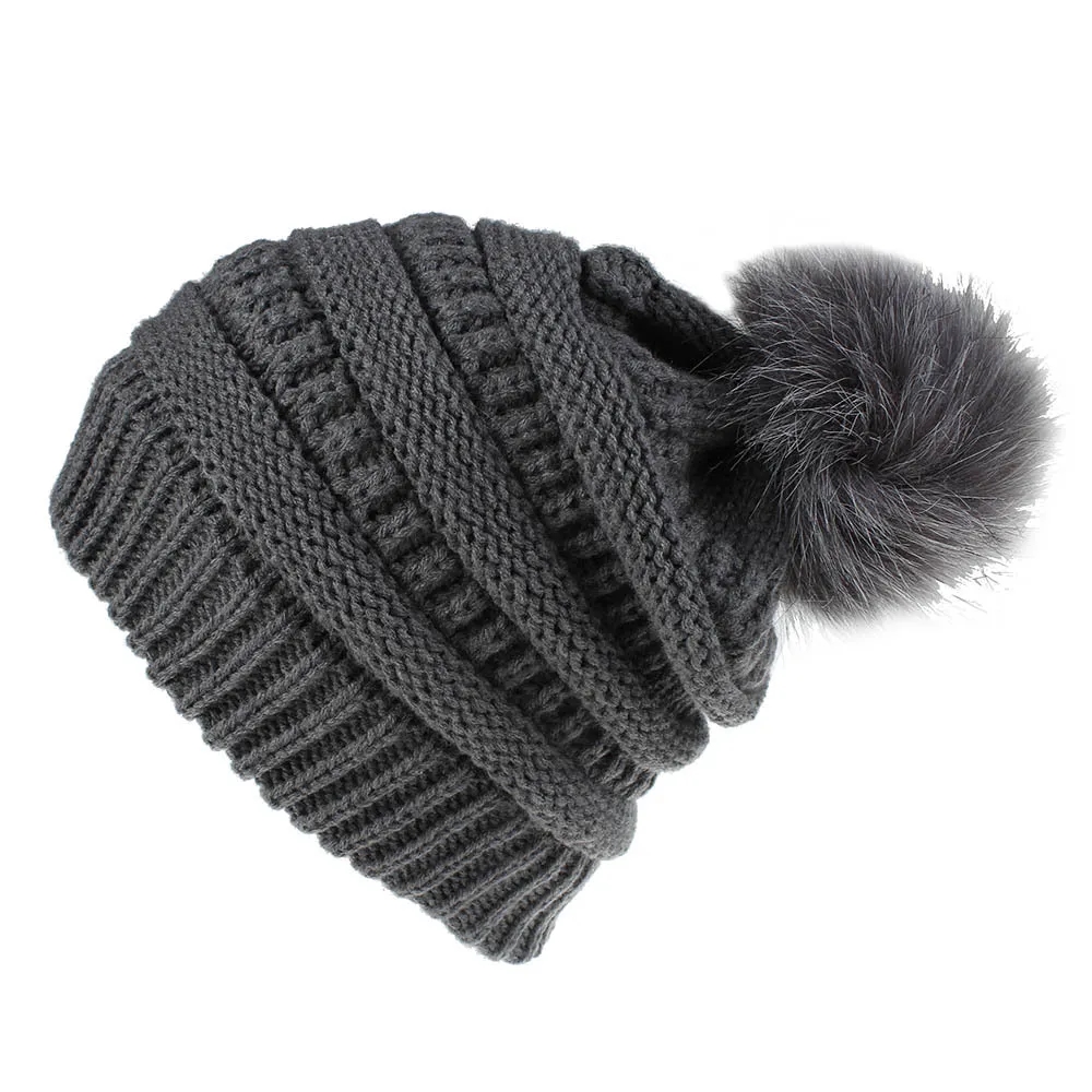 Custom Thick Knitted Multiple Color Blend Beanie Winter Hat 2