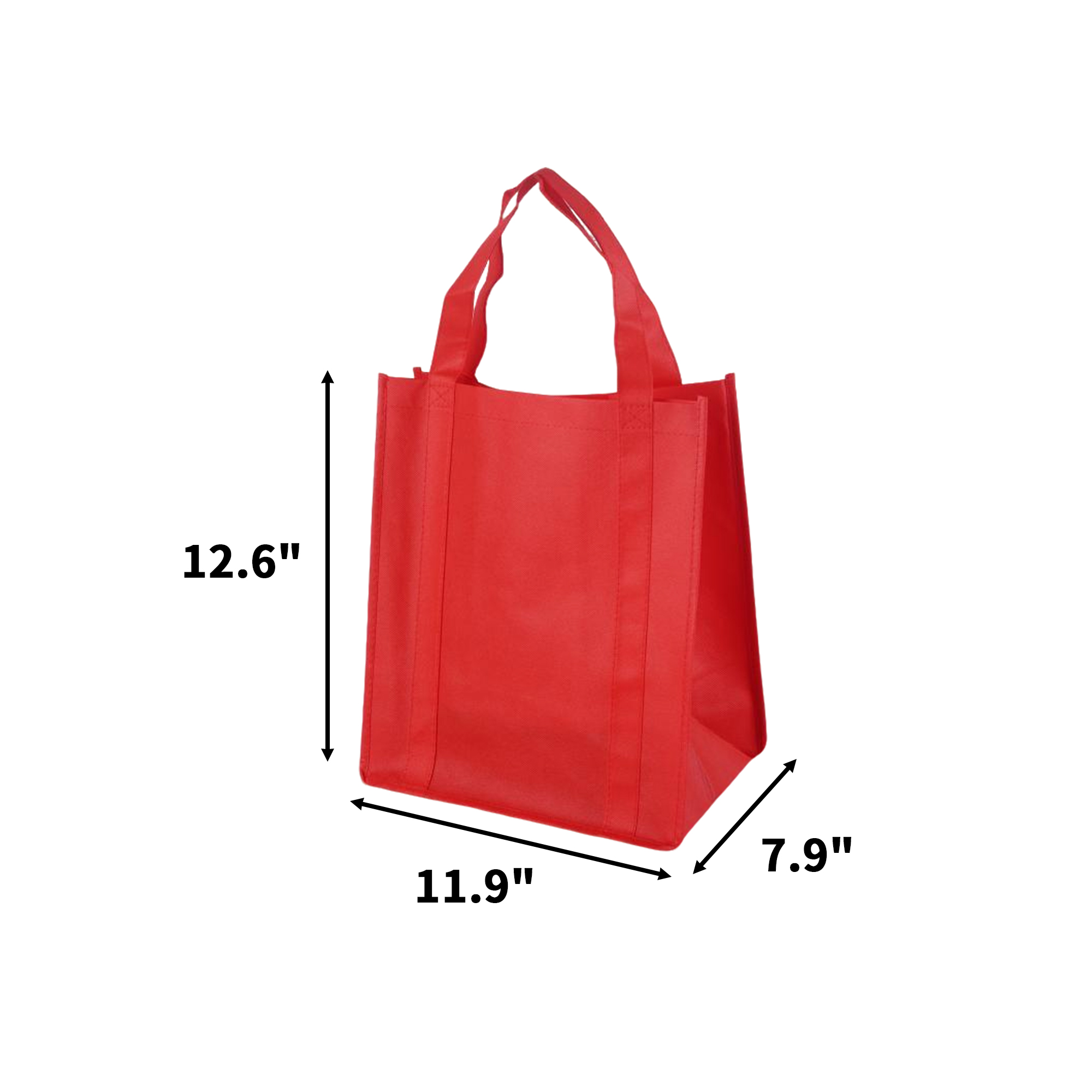 Non Woven Grocery Tote Bag 11.9" By 12.6" By 7.9" 4