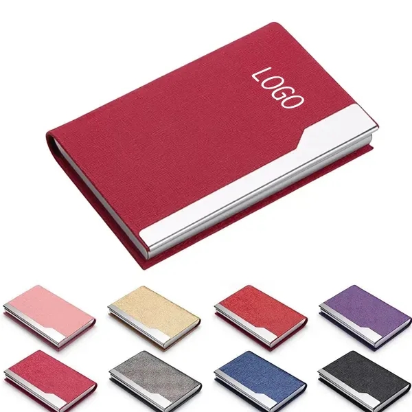 Metal Business Card Holder with Customized PU Leather 8
