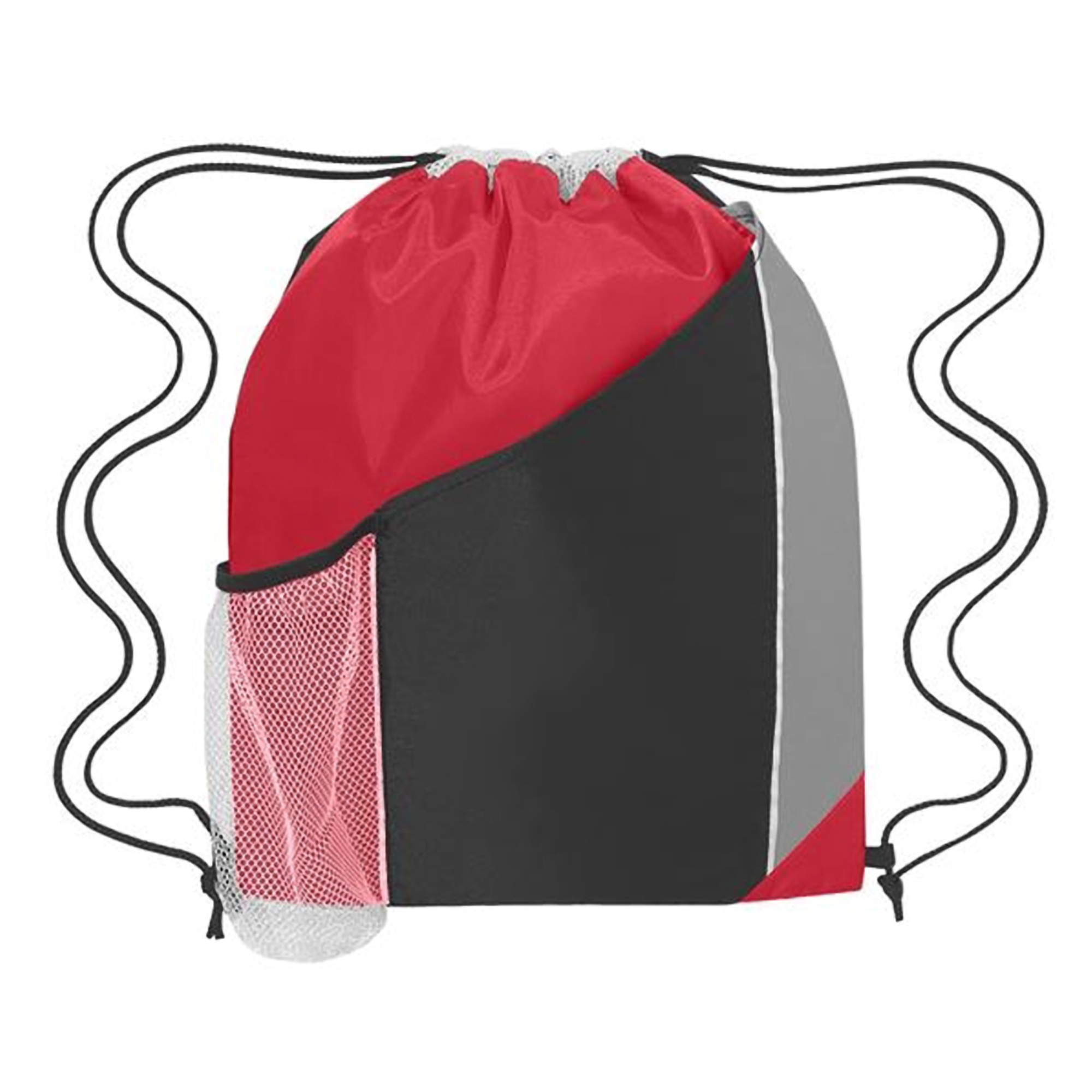 Polyester Drawstring Bag with Side Mesh Pocket 3