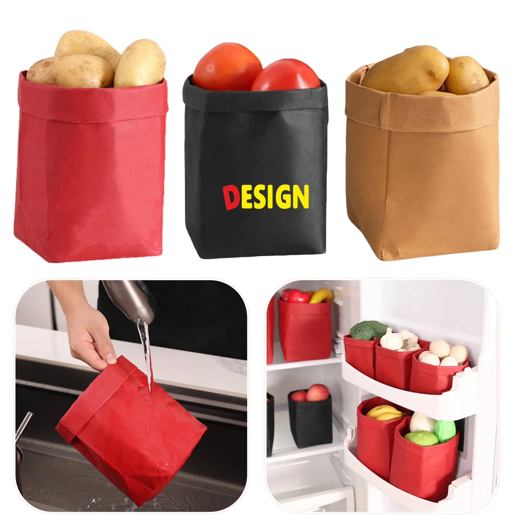 Washable Kraft Paper Bags