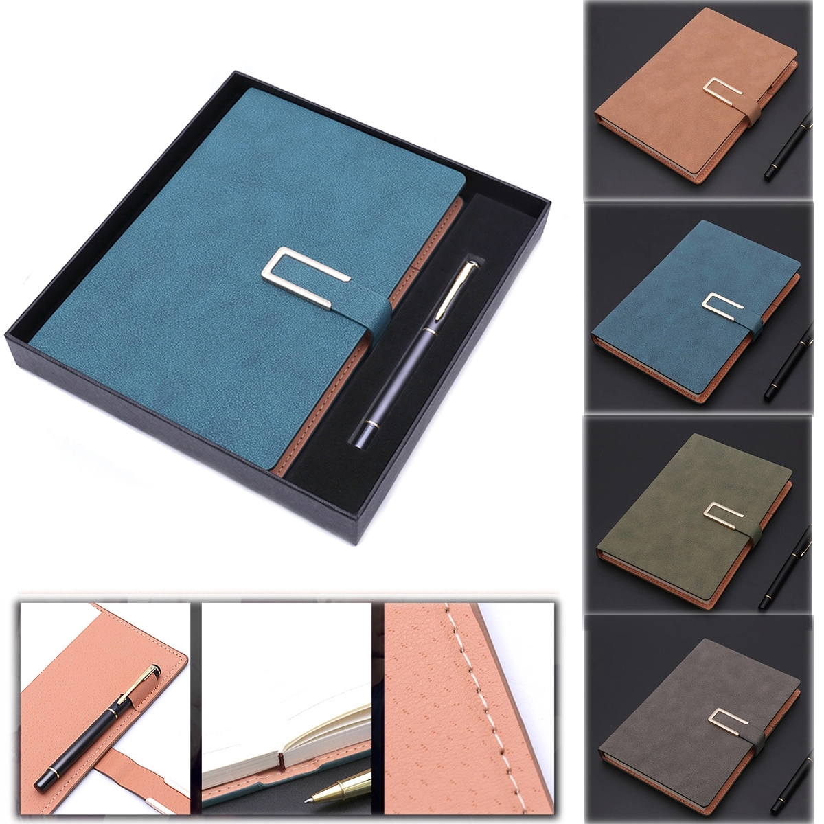 A5 Classic Journal Leather Writing Notebook with Pen/ Gift 2