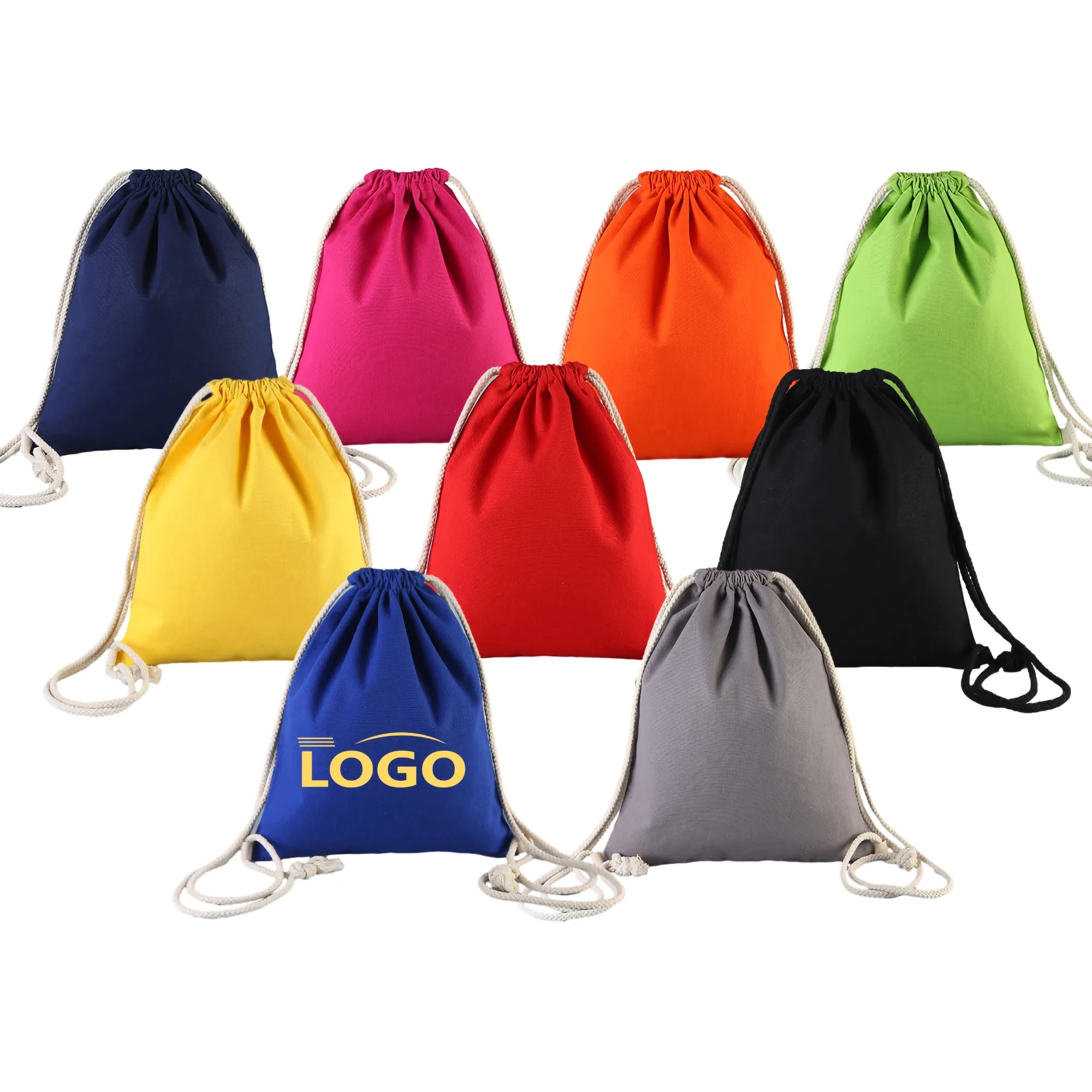 Canvas Drawstring Bag Bundle Pocket MOQ 100PCS 2