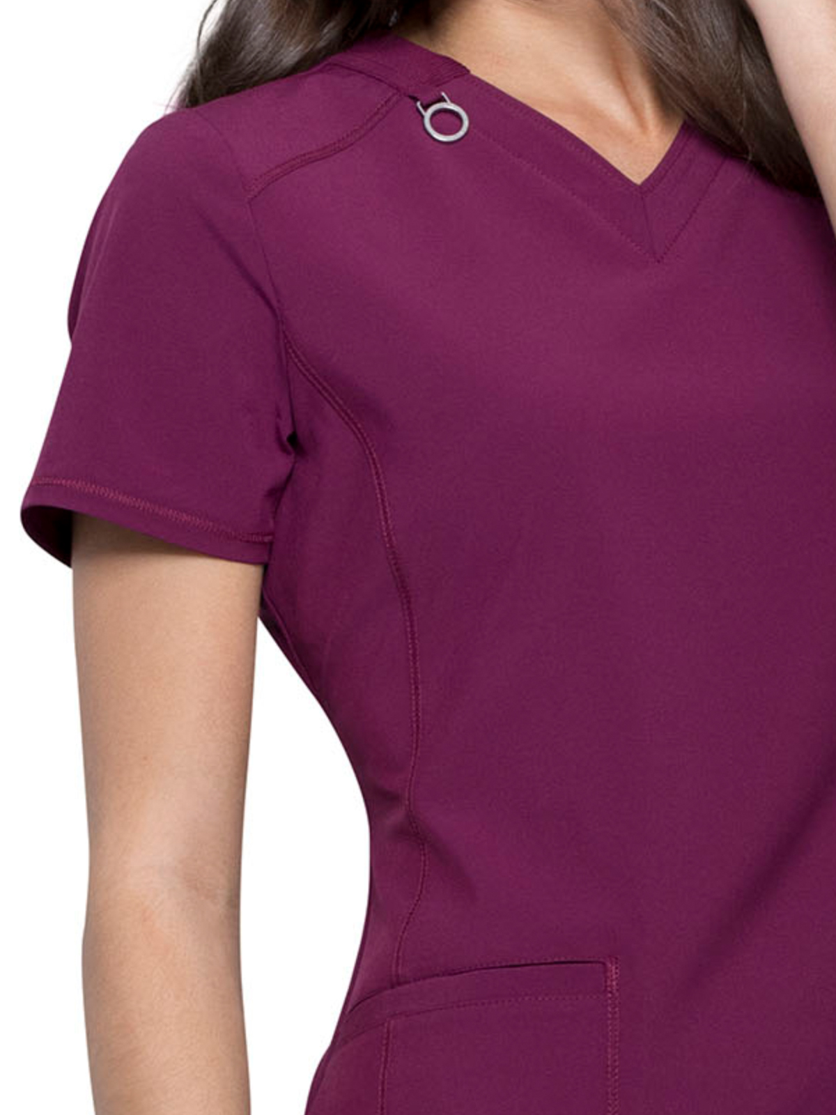 Infinity - Women's 2 Pocket Princess Seams V-Neck Top 27