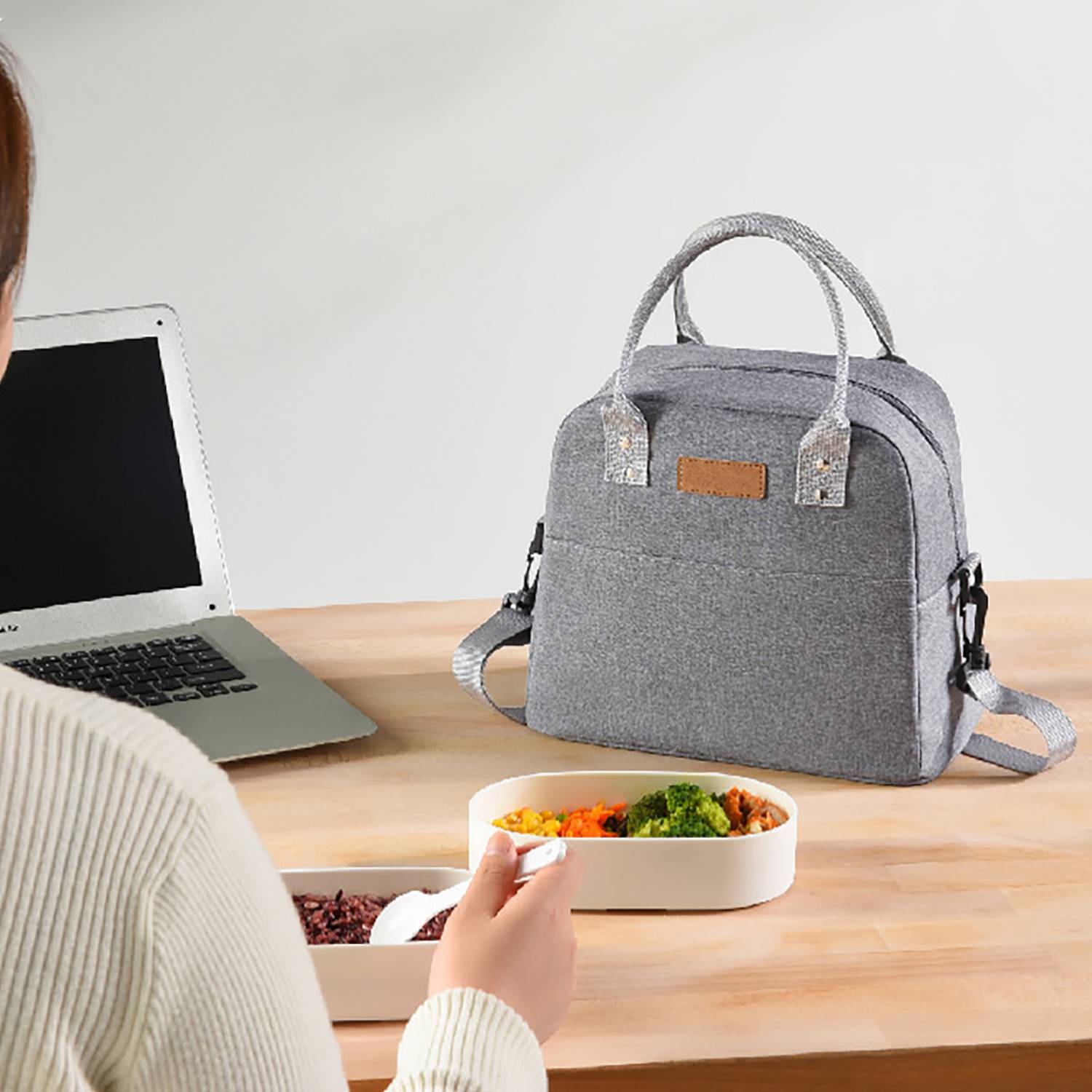 Oxford Insulated Lunch Crossbody Tote Bag 3