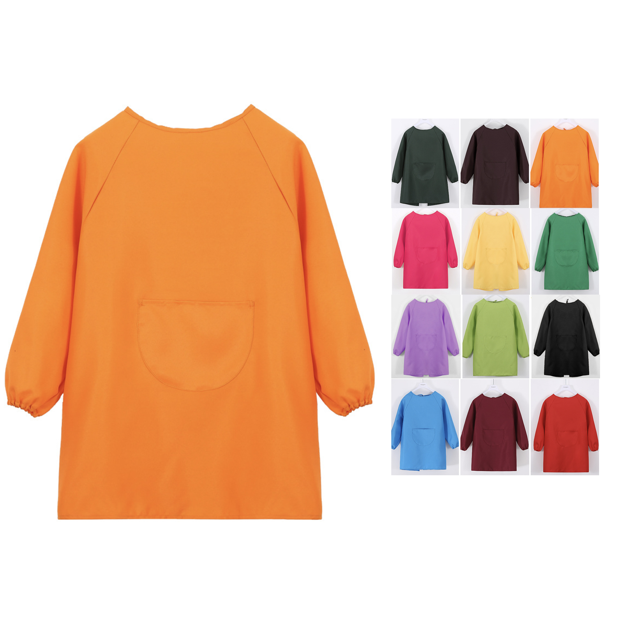 Children's Painting Smock Anti-Fouling Long Sleeve Apron 2