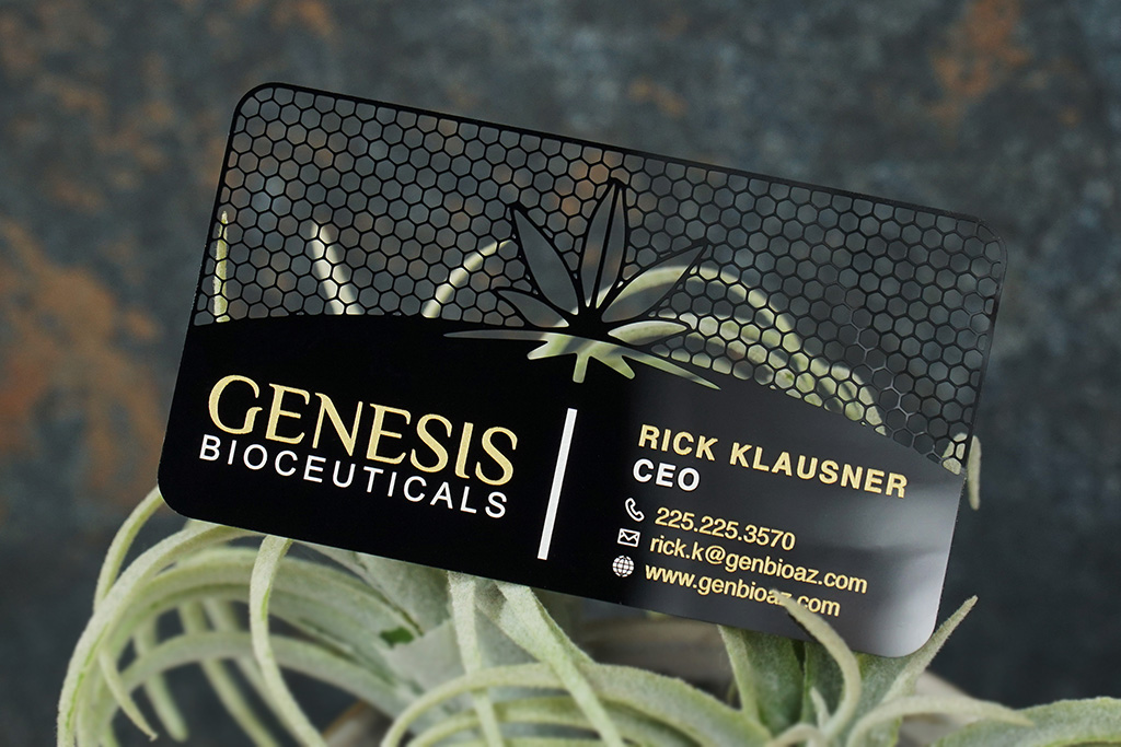 Mirror Black Metal Business Cards 6