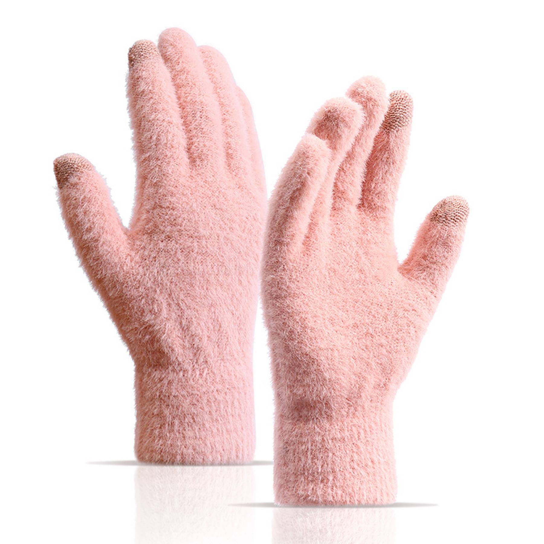 Womens Winter Mink Touchscreen Gloves 6