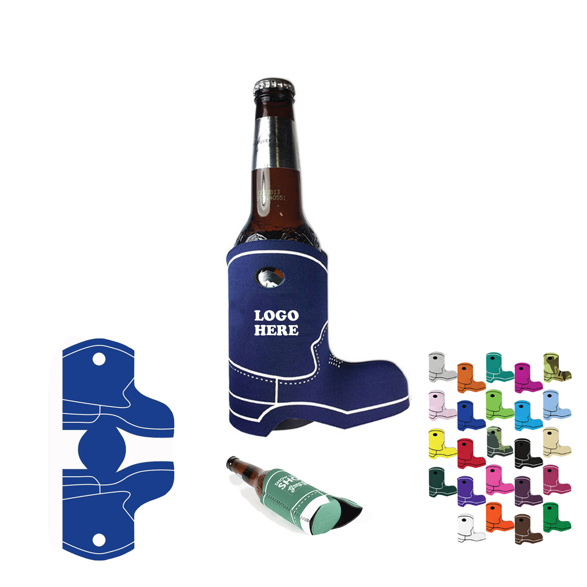 MOQ 50 pcs Boot Shaped Drink Cover, custom koozie with logo imprint 1