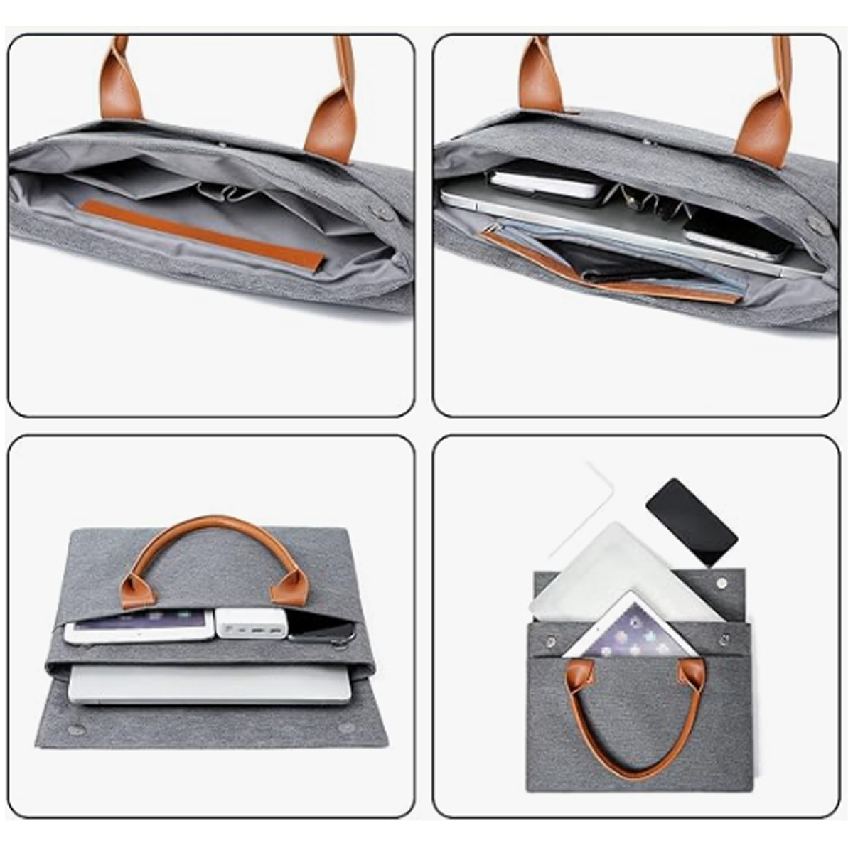 14" Business Laptop Handbag with PU Leather Handles 8