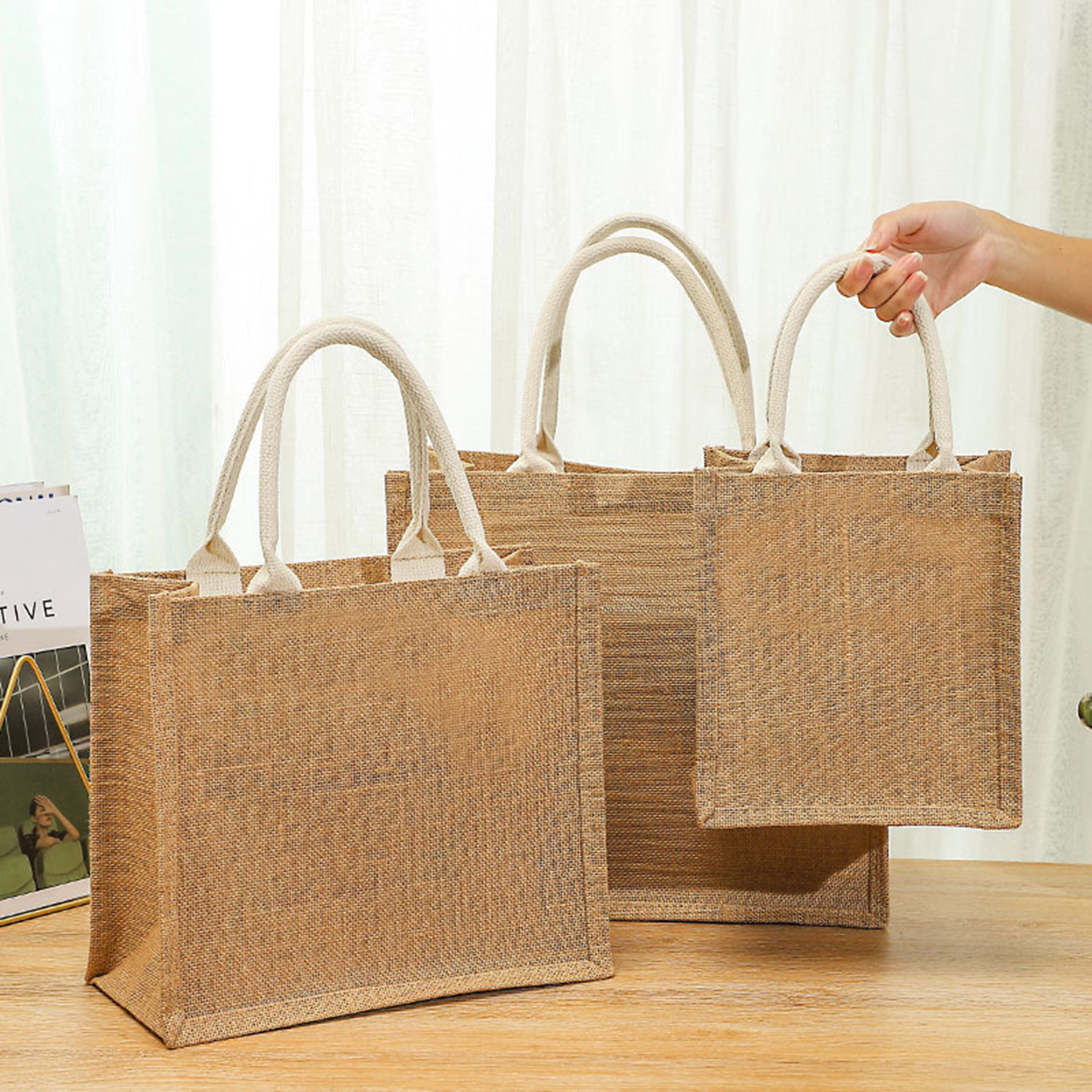 Burlap Tote Bags Bulk 4