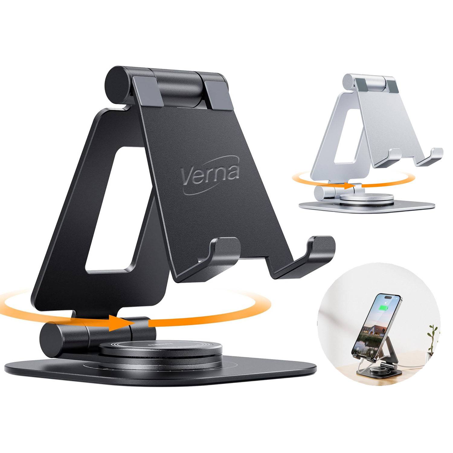 Folding Rotating Aluminum Alloy Phone Stand 2