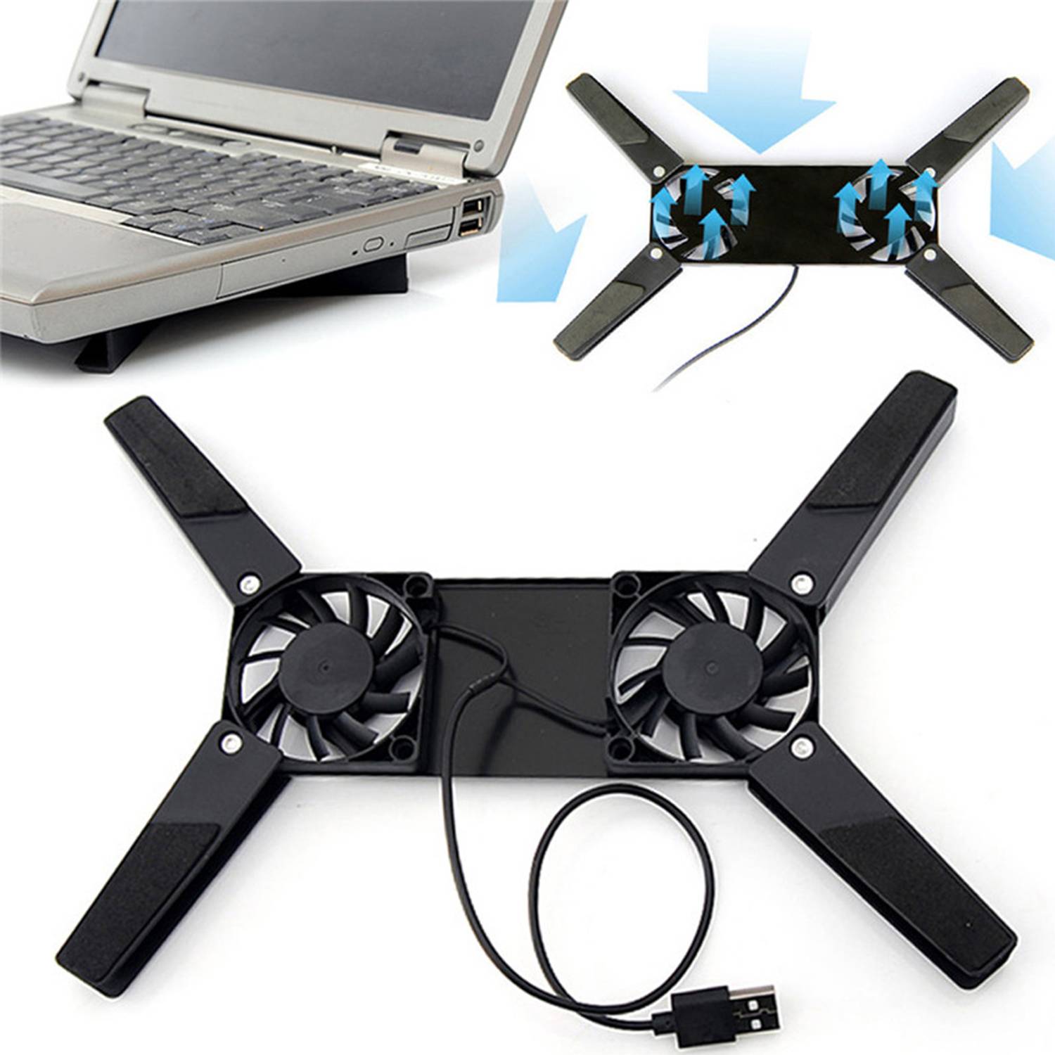 Foldable USB Laptop Cooling Pad/Dual Fans 1